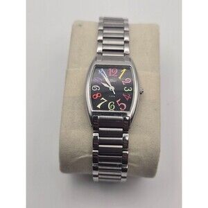 Belair Swiss Made Womens Watch 24mm Case Rainbow Number Steel Band - New Battery